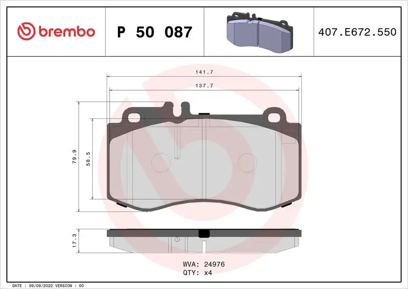 BREMBO P50087 Ön Fren Balatası