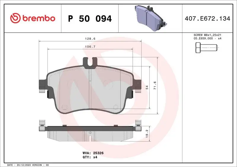 BREMBO P50094 Ön Fren Balatası