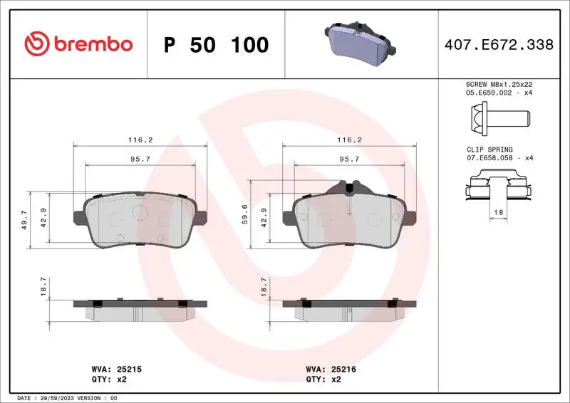 BREMBO P50100 Arka Fren Balatası