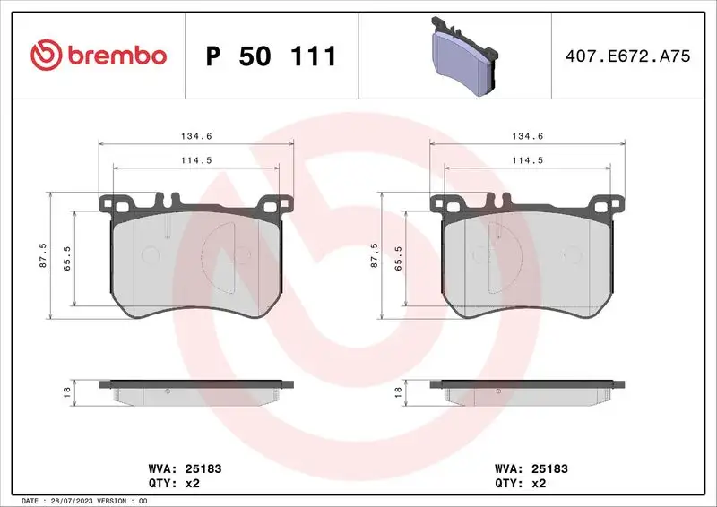 BREMBO P50111 Ön Fren Balatası