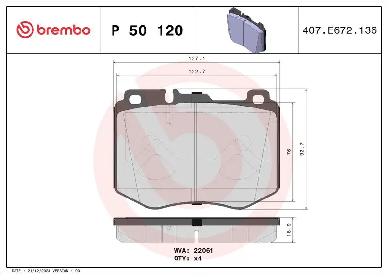 BREMBO P50120 Ön Fren Balatası