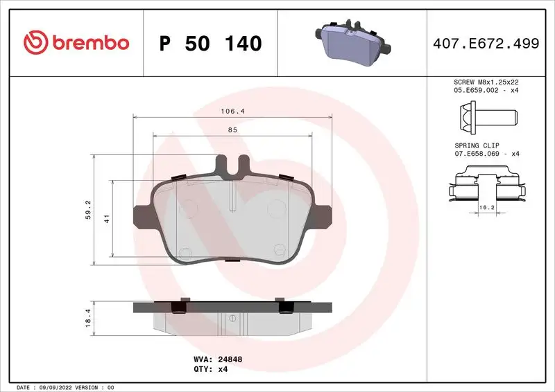 BREMBO P50140 Arka Fren Balatası