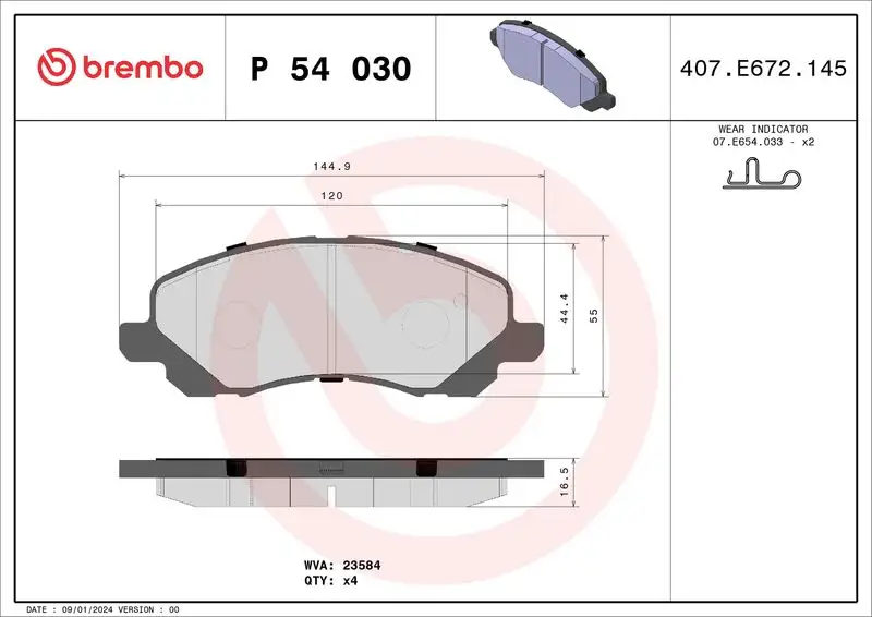 BREMBO P54030 Ön Fren Balatası