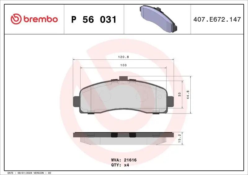 BREMBO P56031 Ön Fren Balatası