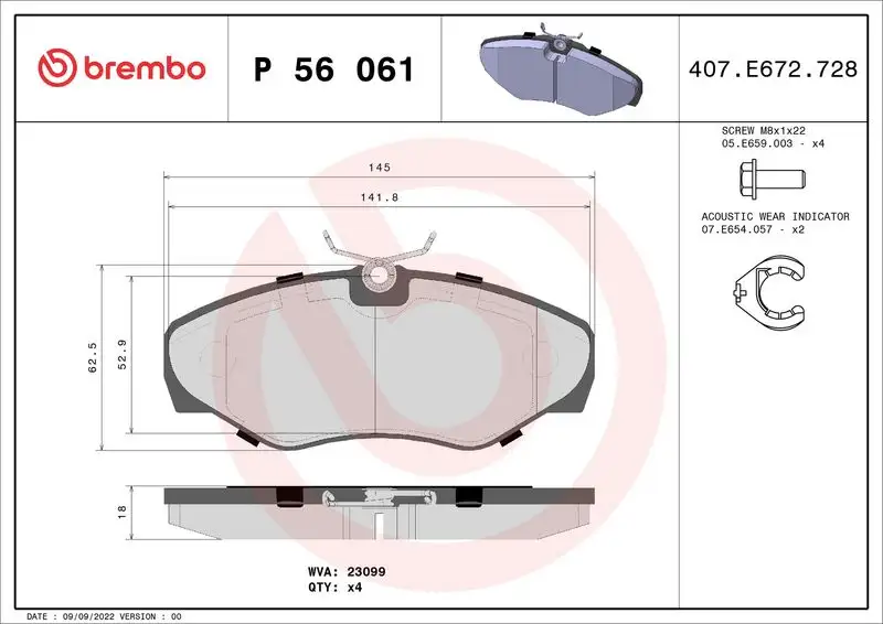 BREMBO P56061 Ön Fren Balatası