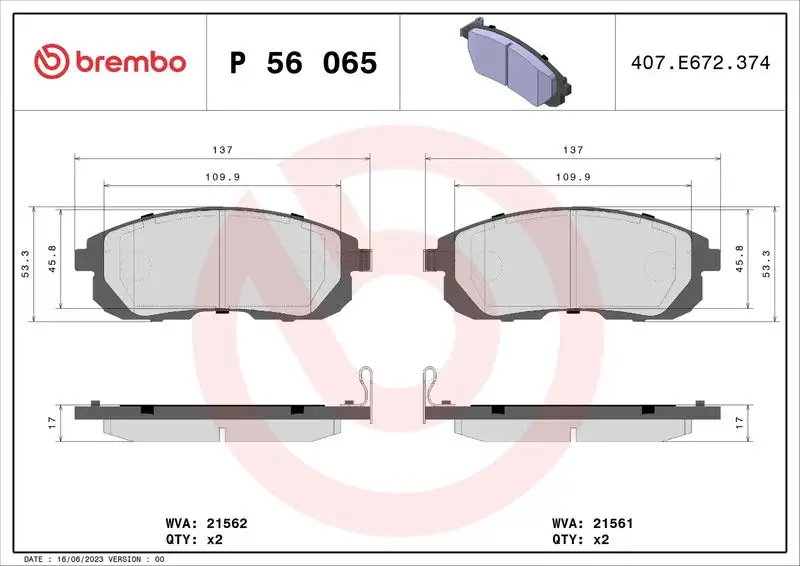 BREMBO P56065 Ön Fren Balatası