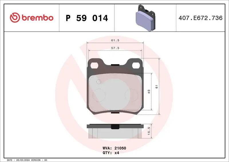 BREMBO P59014 Arka Fren Balatası