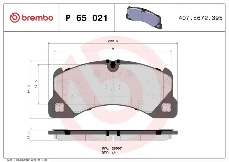 BREMBO P65021 Ön Fren Balatası