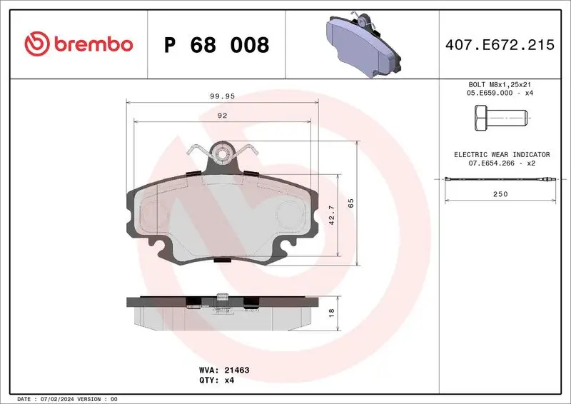BREMBO P68008 Ön Fren Balatası