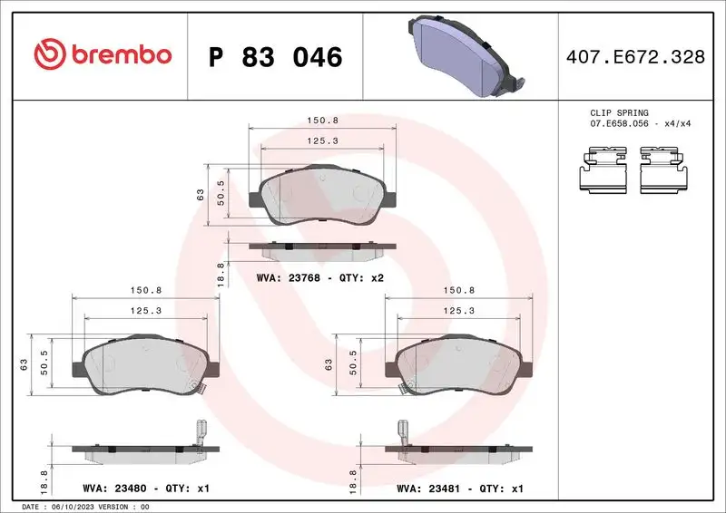 BREMBO P83046 Ön Fren Balatası