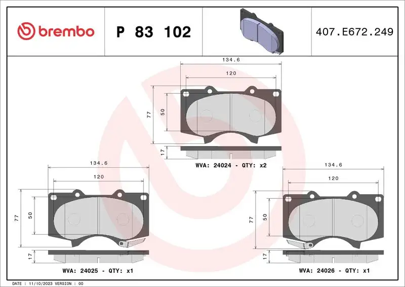 BREMBO P83102 Ön Fren Balatası