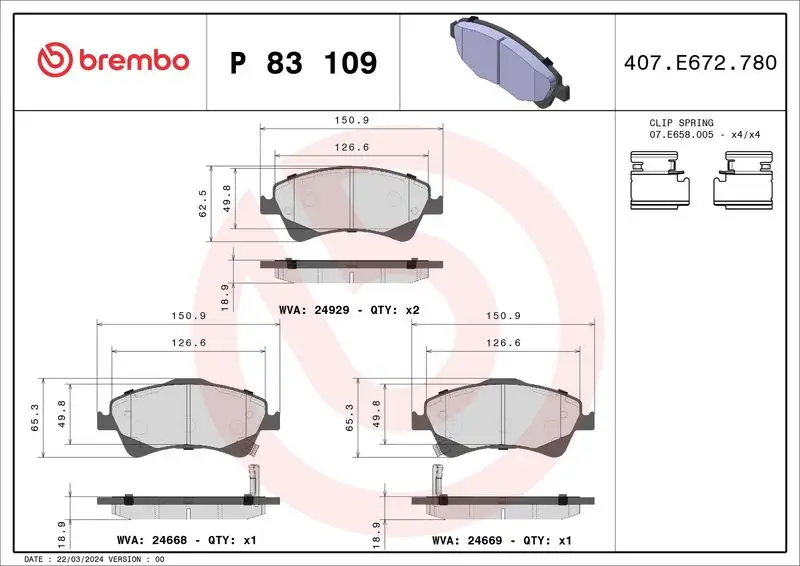 BREMBO P83109 Ön Fren Balatası