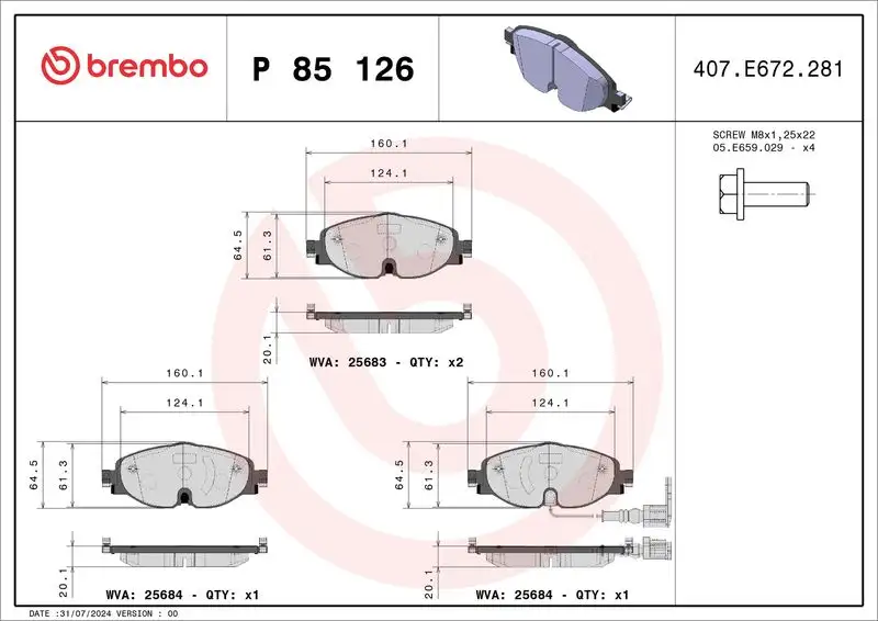 BREMBO P85126X Ön Fren Balatası