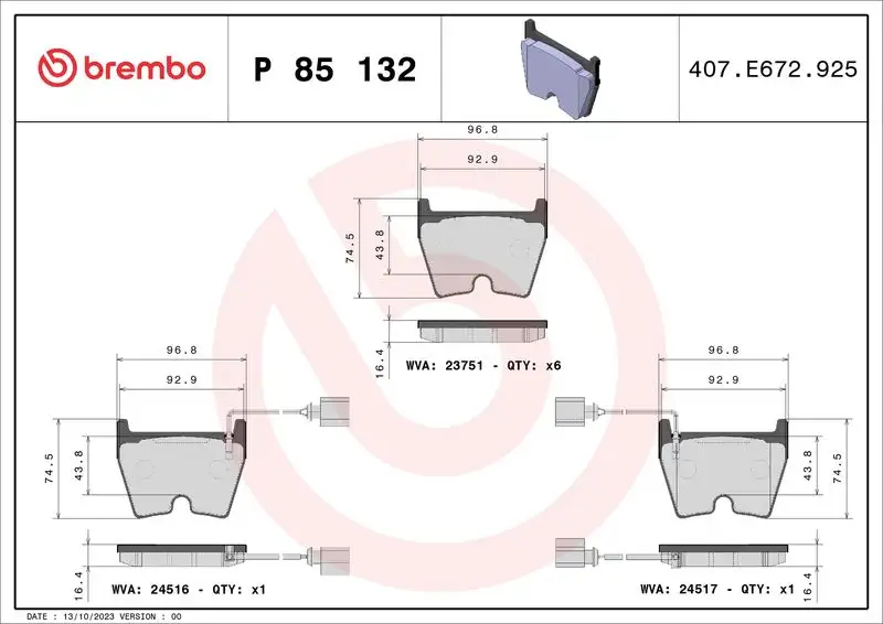 BREMBO P85132 Ön Fren Balatası