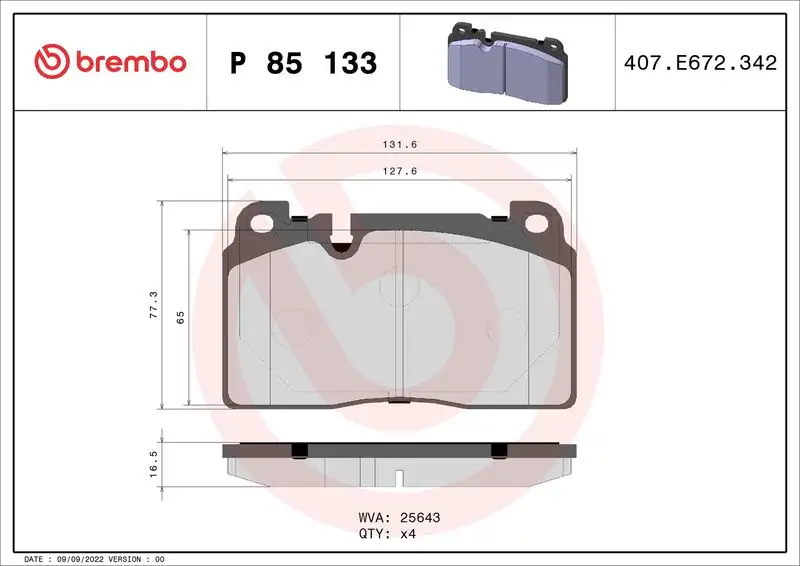 BREMBO P85133 Ön Fren Balatası